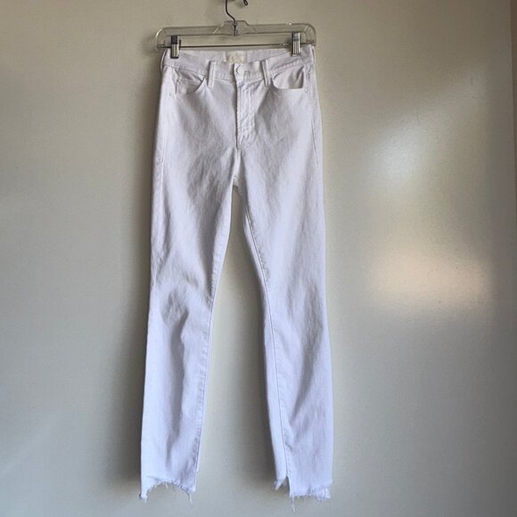 MOTHER The Stunner Two Step Fray Jeans Size 25 Glass Slipper White - Picture 4 of 16